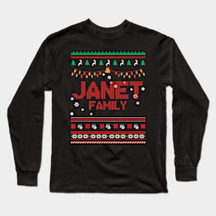 Janet Family Christmas, Name Xmas , Merry Christmas, Name , Birthday, Middle name Long Sleeve T-Shirt